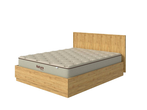 Кровать 140х190 Tempo с подъемным механизмом - Кровать с ПМ с вертикальной фрезеровкой и декоративным обрамлением изголовья