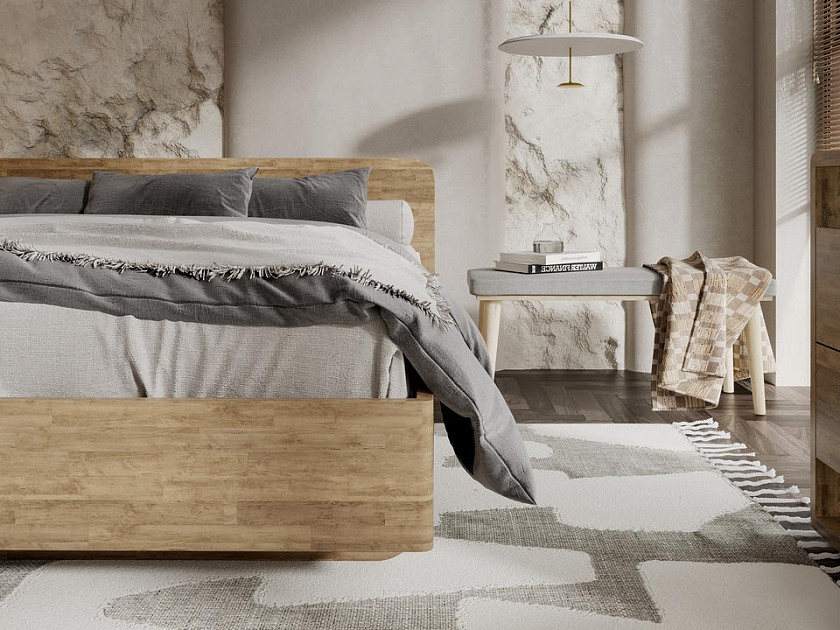 Кровать Minima с подъемным механизмом 120x200 Массив (береза) Масло-воск Антик - Кровать в стиле экоминимализма.